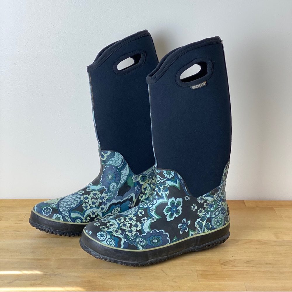 Bogs Classic Tall Paisley Print Waterproof Boots 8